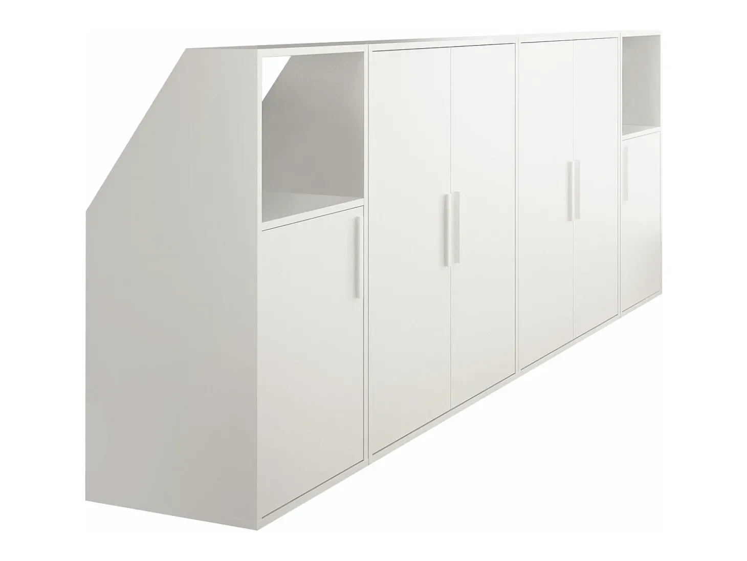 Móvel com inclinação 6 portas e 2 nichos branco ADEZIO
