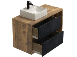 Móvel com lavatório simples suspenso - Casa de banho espírito loft - 100 cm - TIKITIKI