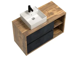 Móvel com lavatório simples suspenso - Casa de banho espírito loft - 100 cm - TIKITIKI