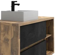 Móvel com lavatório simples suspenso - Casa de banho espírito loft - 100 cm - TIKITIKI
