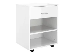Móvel com rodas 46x36x59 cm derivados madeira branco brilhante