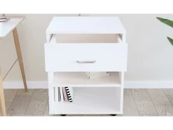 Móvel com rodas 46x36x59 cm derivados de madeira branco