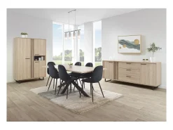 Móvel de Armazenamento XL com pés de metal cor carvalho claro coleção LOFT. Grande capacidade de armazenamento.
