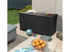 Móvel de arrumação para jardim 120x56x63 cm vime PE antracite