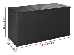 Móvel de arrumação para jardim 120x56x63 cm vime PE antracite