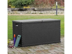 Móvel de arrumação para jardim 120x56x63 cm vime PE antracite