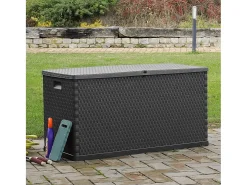 Móvel de arrumação para jardim 120x56x63 cm vime PE antracite