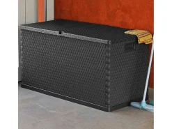 Móvel de arrumação para jardim 120x56x63 cm vime PE antracite