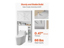 Móvel de Arrumação para WC SucceBuy, Altura 171,3 cm, Arrumação Acima da Sanita ou Máquina de Lavar Roupa, Armário de Casa de Banho Economizador de Espaço, Branco