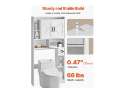 Móvel de Arrumação para WC SucceBuy, Altura 168 cm, Arrumação Acima da Sanita ou Máquina de Lavar Roupa, Armário de Casa de Banho Economizador de Espaço, Branco