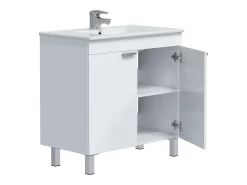 Móvel de banheiro Atenea com 2 portas sanfonadas, branco, 80 cm
