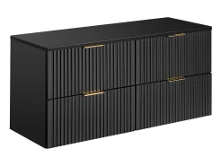 Móvel de banheiro com cuba de apoio, preto, 120 cm de largura, ZEVARA