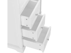 Móvel de banheiro com lavatório em cerâmica - 1 porta e 3 gavetas - branco (torneira não incluída)