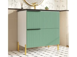 Móvel de banheiro com pia de cerâmica - 81,5 x 47 x 90 cm - com 2 gavetas - MDF - verde