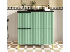 Móvel de banheiro com pia de cerâmica - 81,5 x 47 x 90 cm - com 2 gavetas - MDF - verde