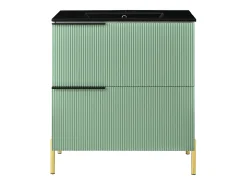 Móvel de banheiro com pia de cerâmica - 81,5 x 47 x 90 cm - com 2 gavetas - MDF - verde