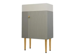 Móvel de banheiro com pia - 55 x 31 x 91,5 cm - com 2 gavetas - MDF - cinza + branco