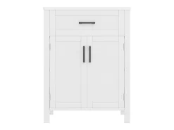 Móvel de banheiro com pés - com lavatório em cerâmica - 2 portas - Branco (torneira não incluída)