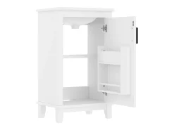 Móvel de banheiro com pés - com lavatório em cerâmica - 1 porta - prateleiras ajustáveis - Branco (torneira não incluída)