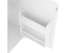 Móvel de banheiro com pés - com lavatório em cerâmica - 1 porta - prateleiras ajustáveis - Branco (torneira não incluída)