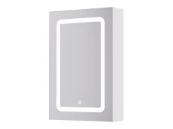 Móvel de banheiro de parede com espelho, LED, prateleira ajustável - 70x15x60 cm Branco