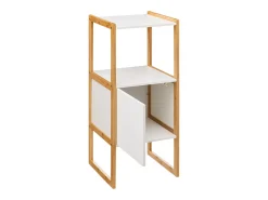 Móvel de banheiro Natureo com 1 porta e prateleira, bambu/branco, 33x80x33 cm