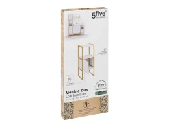 Móvel de banheiro Natureo com 1 porta e prateleira, bambu/branco, 33x80x33 cm