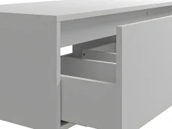Móvel de banheiro suspenso, branco, 150 cm de largura x 32 cm de altura, ISAURE