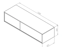 Móvel de banheiro suspenso, branco, 150 cm de largura x 32 cm de altura, ISAURE