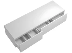 Móvel de banheiro suspenso, branco, 150 cm de largura x 32 cm de altura, ISAURE