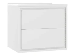 Móvel de banheiro suspenso com lavatório em cerâmica - iluminação LED com sensor de radar - 2 gavetas - branco (torneira não incluída)