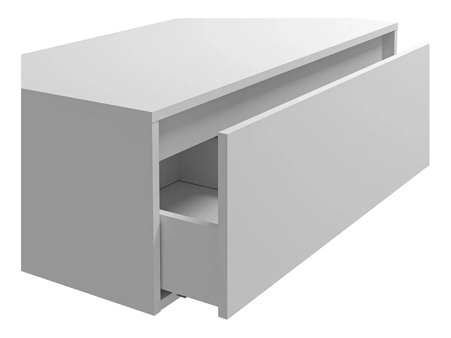 Móvel de banheiro suspenso branco, 94 cm de largura x 32 cm de altura, TEANA