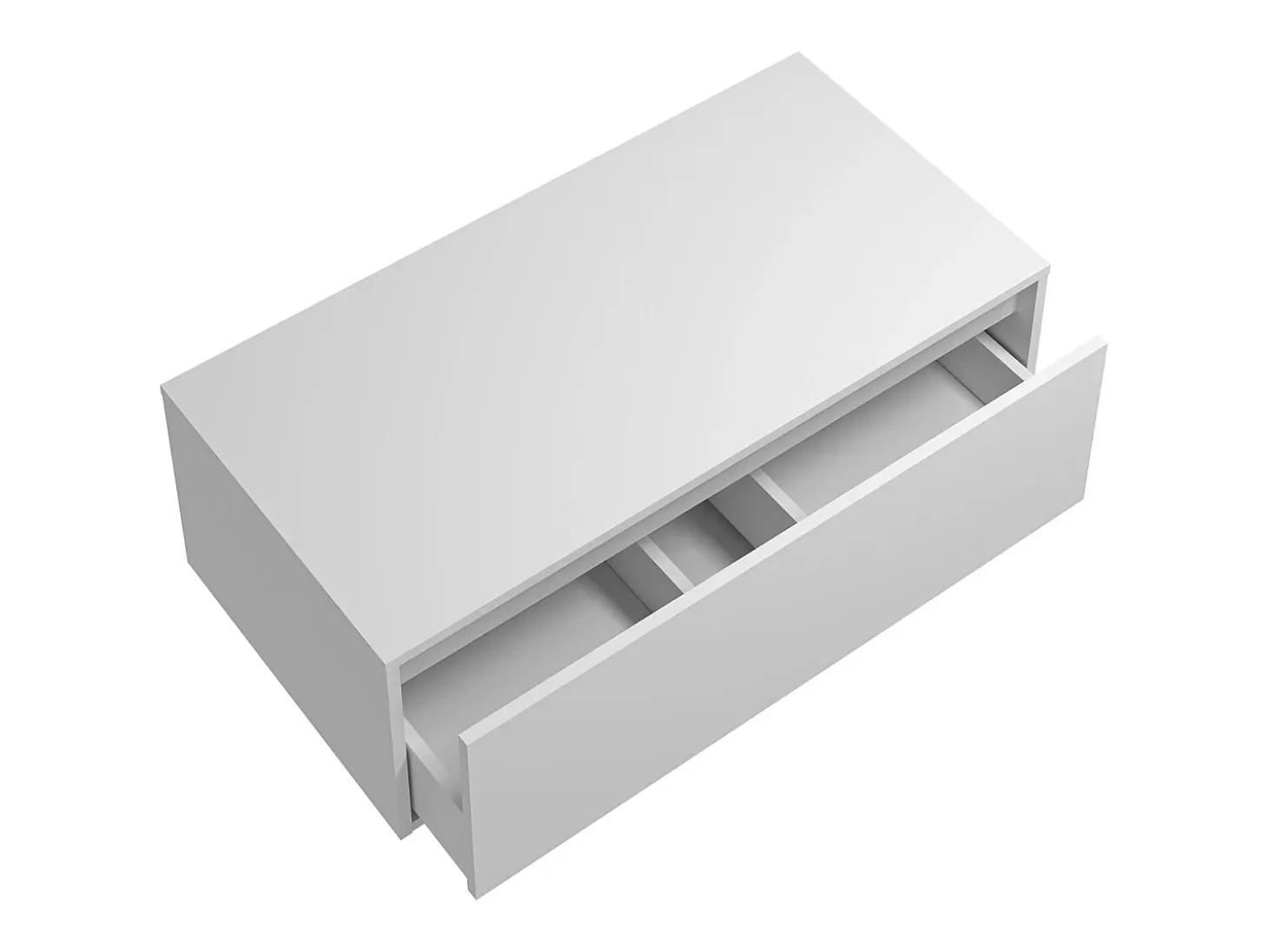 Móvel de banheiro suspenso branco, 94 cm de largura x 32 cm de altura, TEANA
