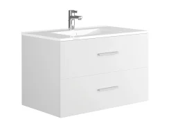Móvel de banheiro suspenso KAYLA com cuba única e coluna, branco, 80 cm