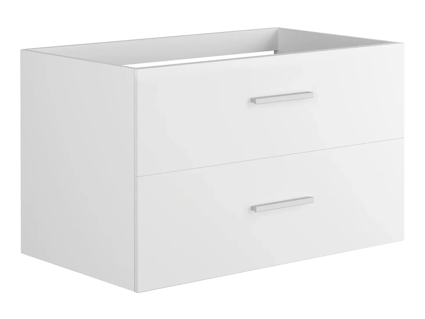 Móvel de banheiro suspenso KAYLA com cuba única e coluna, branco, 80 cm