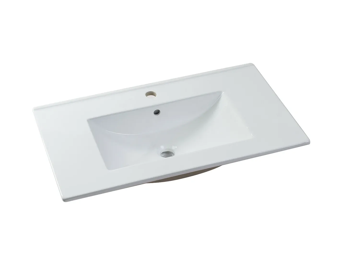 Móvel de banheiro suspenso KAYLA com cuba única e coluna, branco, 80 cm