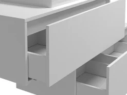 Móvel de banheiro suspenso com cuba única, branco, 2 gavetas, 94 cm, TEANA