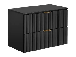 Móvel de banheiro suspenso com cuba de apoio, preto, 80 cm de largura, ZEVARA