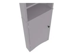 Móvel de banheiro triangular 36,5×24,5×170 cm - 3 compartimentos abertos - 2 portas - cinza