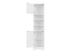 Móvel de banheiro triangular 36,5×24,5×170 cm - 3 compartimentos abertos - 2 portas - branco
