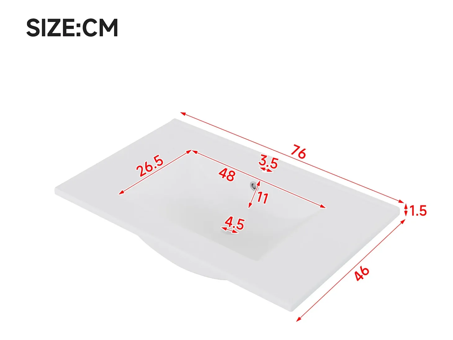 Móvel de banho suspenso 76x46x51 cm - con bacia de cerâmica - 2 gavetas e 1 porta - con LED - Azul