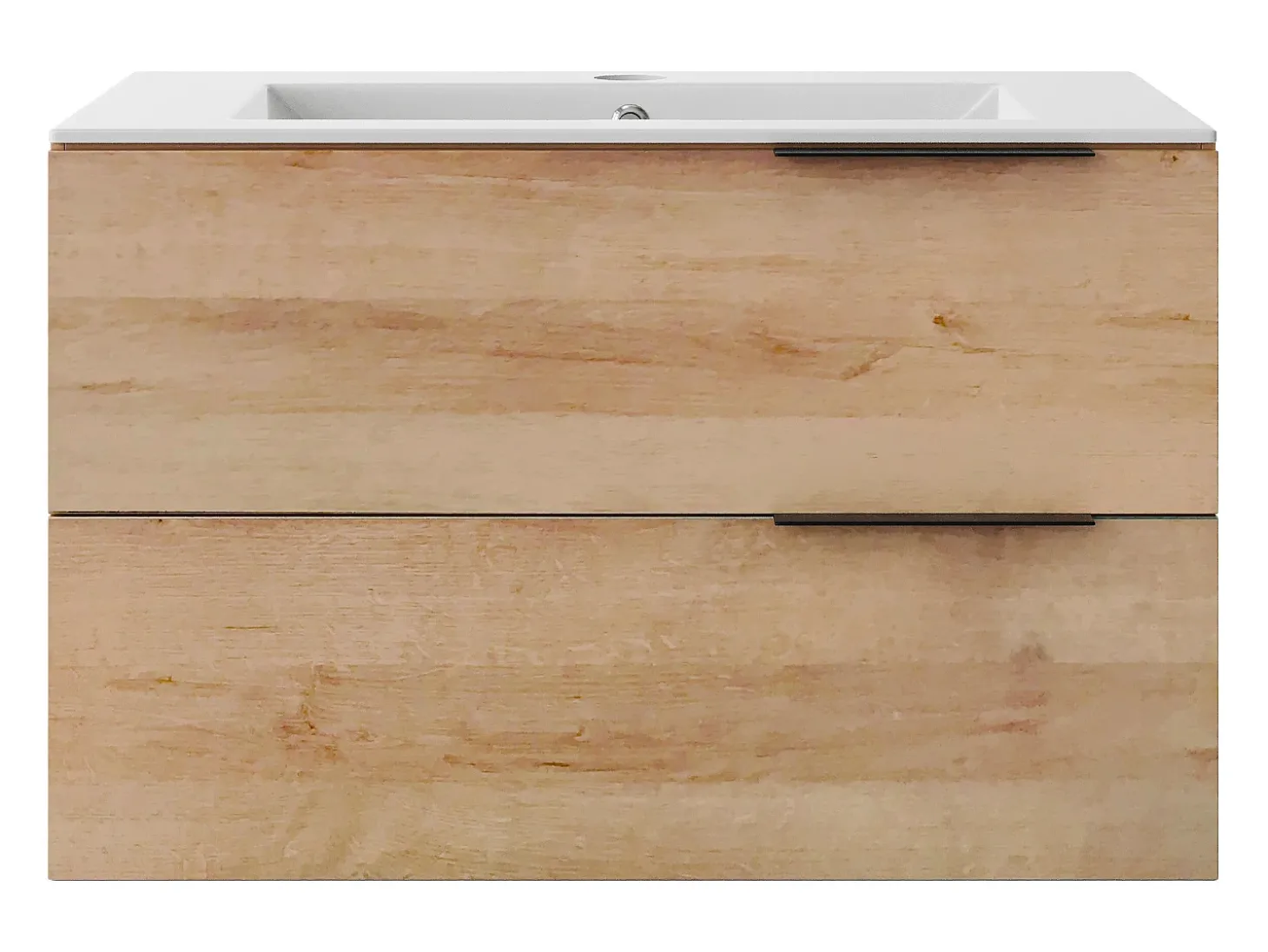 Móvel de casa de banho com lavatório simples - Cor carvalho claro natural - 80 cm - NISAYA