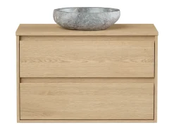 Móvel de casa de banho com bacia de pedra suspensa, 80 cm, MILIPAM