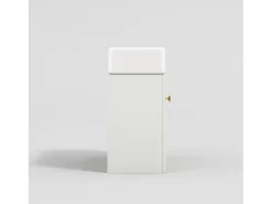 Móvel de casa de banho com lavatório simples, móvel base com lavatório em cerâmica - 46 x 26 x 56 cm - Madeira MDF - Branco