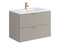Móvel de casa de banho com lavatório de encastrar e coluna, bege, L80 cm, ZEVARA