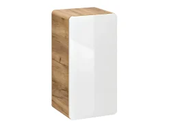 Móvel de casa de banho com lavatório e colunas, 80 cm, cor natural e branco ARUBA
