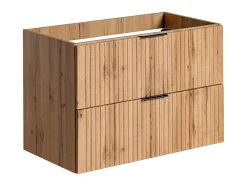 Móvel de casa de banho com lavatório de encastrar e coluna natural claro 80 cm ZEVARA