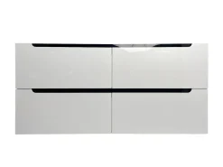 Móvel de casa de banho com lavatório duplo e coluna 120 cm branco SELITA