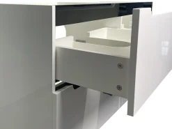Móvel de casa de banho com lavatório duplo e coluna 120 cm branco SELITA