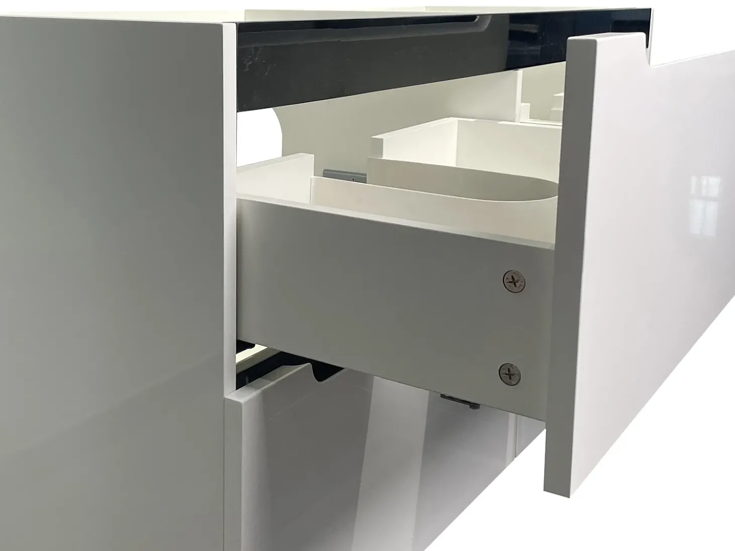 Móvel de casa de banho com lavatório duplo e coluna 120 cm branco SELITA